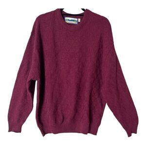 Shenandoah Vintage Mens Cotton Knit Crew Neck Maroon USA Made Sweater Size XL